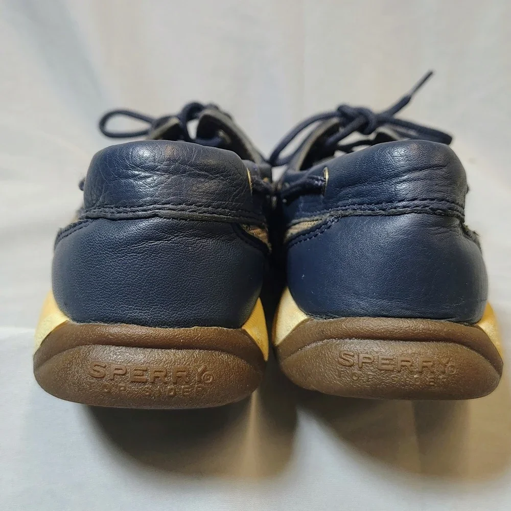Sperry Top-Sider Bluefish Womens 7M Navy Blue Leather Mesh Boat Shoes 9774761